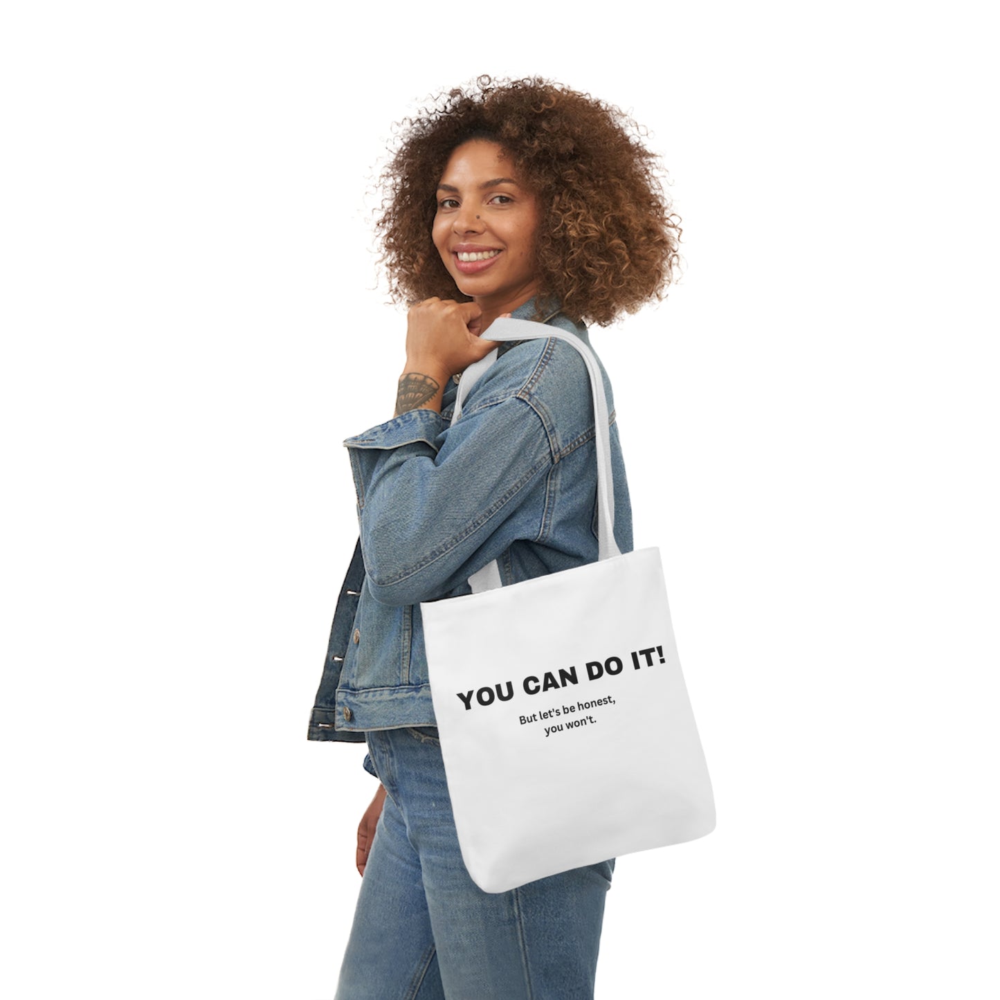 YOU CAN DO IT! Canvas Tote Bag, 5-Color Straps